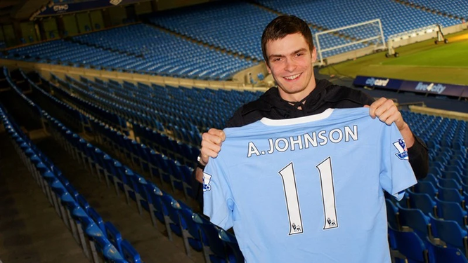 Adam Johnson after joining Manchester City