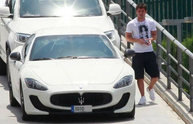 Messi is often seen driving a Maserati Gran Turismo MC Stradale in Argentina